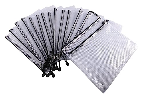 Plastikhüllen, Plastikordner for Dokumente, 15er-Packung Mesh-Reißverschlusstasche Dokumententasche A4 Wasserdichte Dokumententasche for Schulbürobedarf Oder von IGGLL