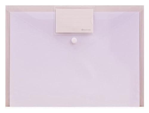 Plastikhüllen, Plastikordner for Dokumente, 4 Stück, transparente Jelly-Farbe, A4-Aktenaufbewahrungstasche, Ordnertasche mit Knopfverschluss, Büro-Plastikordner(Blanc) von IGGLL