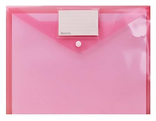 Plastikhüllen, Plastikordner for Dokumente, 4 Stück, transparente Jelly-Farbe, A4-Aktenaufbewahrungstasche, Ordnertasche mit Knopfverschluss, Büro-Plastikordner(Rosso) von IGGLL