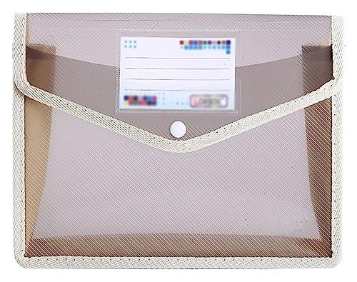 Plastikhüllen, Plastikordner for Dokumente, A4 A5 Wasserdichter PP Transparenter Dokumentenspeicher-Organizer Dreidimensionale Aktentasche Papierbeutel(Grey,A4) von IGGLL