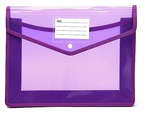 Plastikhüllen, Plastikordner for Dokumente, A4 Transparente Leichte Aktentasche Tragbarer wasserdichter Ordner Dokumentenhalter Große Kapazität Bu(A5) von IGGLL