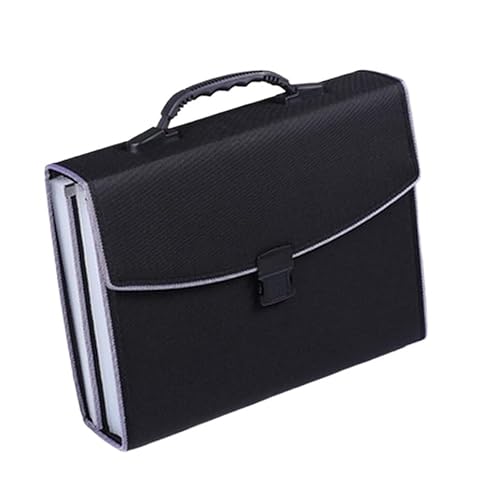 Plastikhüllen, Plastikordner for Dokumente, Plastik-Organizer for Rechnungen, Papierdokumente, Belege, 13 Taschen, wasserfeste A4-Dokumententasche, Aktentasche(Black) von IGGLL