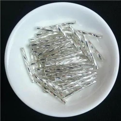 Röhren-Abstandshalterperlen, Glasröhrenperlen, 36 Stück/Los, 2,5 mm x 25 mm, gedrehte tschechische Saat-Abstandshalterperlen, Röhrenperlen, DIY-Schmuckherstellung/Nähzubehör for Damenbekleidung(Silver Röhren-Abstandshalterperlen, Glasröhrenperlen, 36 Stück/Los, 2,5 mm x 25 mm, gedrehte tschechische Saat-Abstandshalterperlen, Röhrenperlen, DIY-Schmuckherstellung/Nähzubehör for Damenbekleidung(Silver von IGGLL