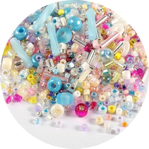 Röhren-Abstandshalterperlen, Glasröhrenperlen, 500 Stück Rocailles-Perlen, gemischte runde Glasperlen, Farben und Größen, Glasröhren-Drehperlen for Kleidungszubehör(Mix Macaroon) von IGGLL