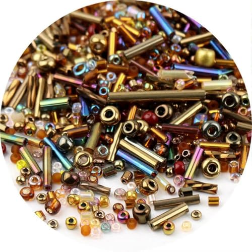 Röhren-Abstandshalterperlen, Glasröhrenperlen, 500 Stück Rocailles-Perlen, gemischte runde Glasperlen, gemischte Farben und Größen, Glasröhren mit gedrehten Perlen for Kleidungszubehör(Mix coffee12) Röhren-Abstandshalterperlen, Glasröhrenperlen, 500 Stück Rocailles-Perlen, gemischte runde Glasperlen, gemischte Farben und Größen, Glasröhren mit gedrehten Perlen for Kleidungszubehör(Mix coffee12) von IGGLL