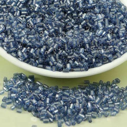 Röhren-Abstandshalterperlen, Glasröhrenperlen, 720 Stück, 2 mm (11/0), Silberkern, tschechische Glasperlen, Röhrenperlen, DIY-Material, Stichstickerei, handgefertigtes Nähzubehör(H26 Light Blue) von IGGLL