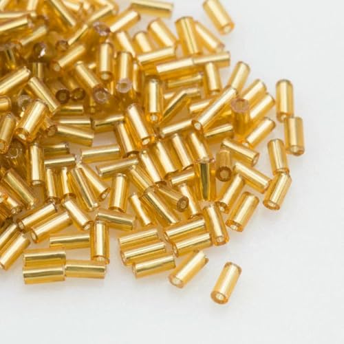 Röhren-Abstandsperlen, Glasröhrenperlen, mehrfarbige Glasperlen, 4,5 mm, 30 g/Los, runde lange Röhrenperlen aus Kristallglas for die handgefertigte Herstellung von DIY(No.37) von IGGLL