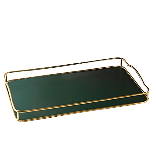 Schmuck-Schlüsselablage, Leder für Couchtisch für Schlüssel und Sachen, Schreibtisch-Aufbewahrung, Organizer, Parfüm für Kommode, Schmuckgeschirr, Damen, kleiner Ringhalter aus Holz (grün, groß 1) von IGGLL