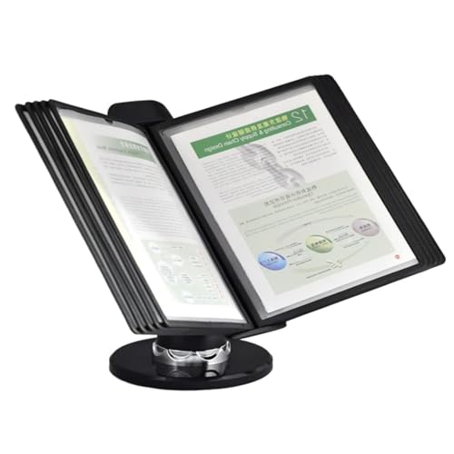 Table Display Board System,10 and 20 Page Double-Sided Panels, Wall Mount Reference Organizer Shelf, Space Saving Reference Stand(10 pages) von IGGLL