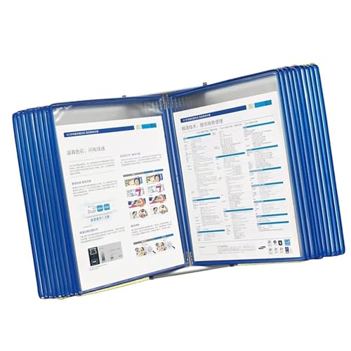 Tisch-Displaytafel-System, 20 Displaytaschen, Briefgröße, Schreibtisch-Organizer und Zubehör aus Metall, einfach zu installieren(Blue) von IGGLL