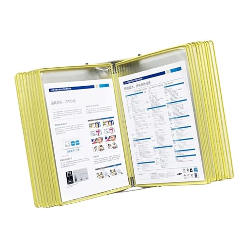 Tisch-Displaytafel-System, 20 Displaytaschen, Briefgröße, Schreibtisch-Organizer und Zubehör aus Metall, einfach zu installieren(Yellow) von IGGLL