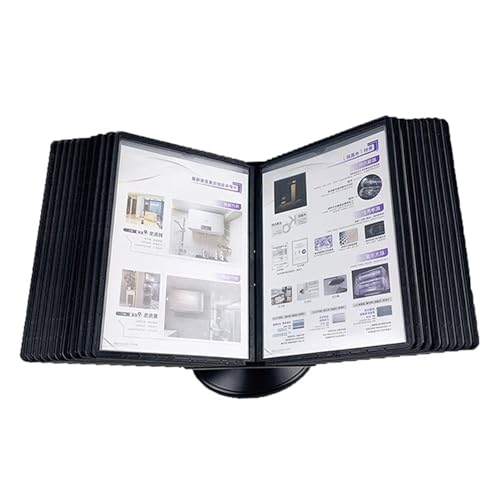Tisch-Displaytafelsystem, 10 und 20 Displaytaschen, Letter-Format, for die Anzeige und Aufbewahrung von A4-Dokumenten im Büro, schwarze Basis(10 pages) von IGGLL