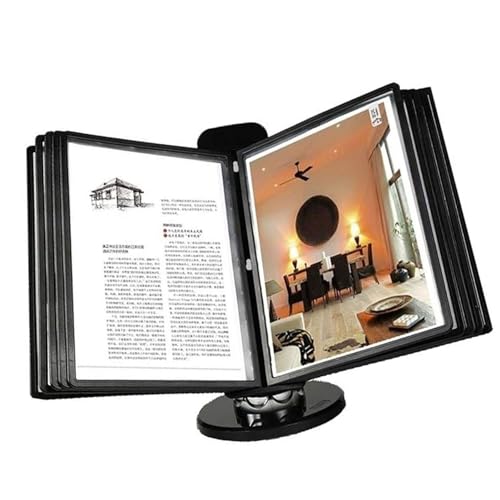 Tisch-Displaytafelsystem, 10 und 20 Displaytaschen, Letter-Format, for die Anzeige und Aufbewahrung von A4-Dokumenten im Büro, schwarze Basis(20 pages) von IGGLL