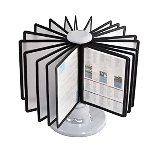 Tischanzeigetafelsystem, 20 doppelseitige Tafeln, Letter-Format, Desktop-Referenzsystem, zur Anzeige von A4-Dokumenten, Produktpreisliste, drehbarer Einsatz(Grey) von IGGLL