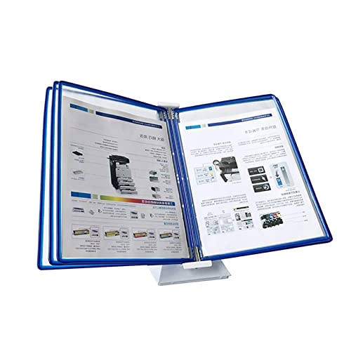 Tischanzeigetafelsystem, Desktop-Referenzsystem klein, 5 Tafeln, fasst 10 Blatt A4-Papier, Anleitung zur Wandbehang in der Fabrikwerkstatt(Blue) von IGGLL