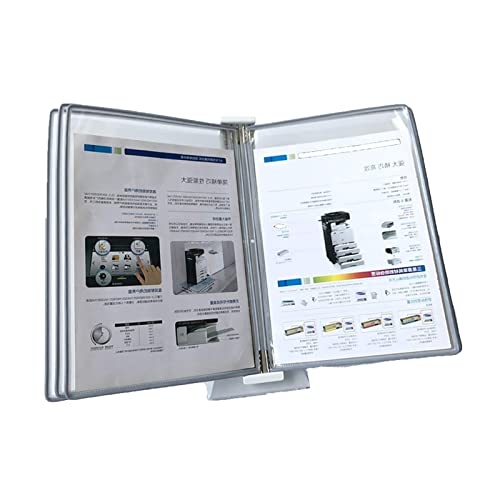 Tischanzeigetafelsystem, Desktop-Referenzsystem klein, 5 Tafeln, fasst 10 Blatt A4-Papier, Anleitung zur Wandbehang in der Fabrikwerkstatt(Grey) von IGGLL