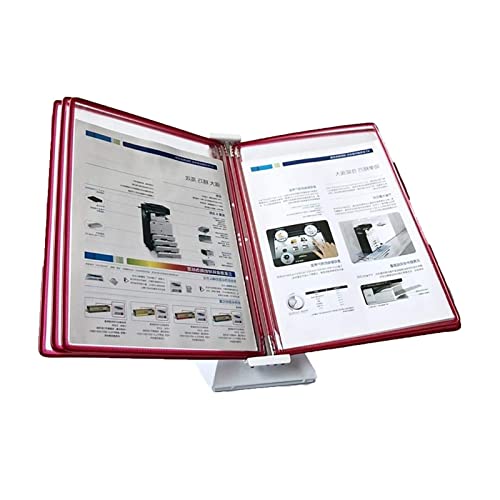 Tischanzeigetafelsystem, Desktop-Referenzsystem klein, 5 Tafeln, fasst 10 Blatt A4-Papier, Anleitung zur Wandbehang in der Fabrikwerkstatt(Red) von IGGLL