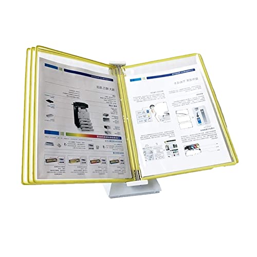 Tischanzeigetafelsystem, Desktop-Referenzsystem klein, 5 Tafeln, fasst 10 Blatt A4-Papier, Anleitung zur Wandbehang in der Fabrikwerkstatt(Yellow) von IGGLL