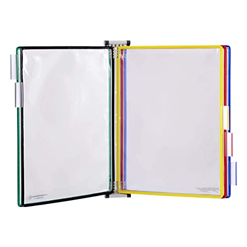 Tischanzeigetafelsystem, Referenz- und Anzeigesystem zur Wandmontage, mit 5 Taschen im A4-Papierformat, einstellbar, einfach zu installieren Tischanzeigetafelsystem, Referenz- und Anzeigesystem zur Wandmontage, mit 5 Taschen im A4-Papierformat, einstellbar, einfach zu installieren von IGGLL