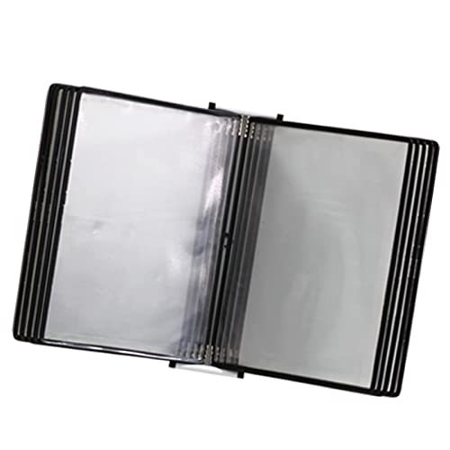 Tischanzeigetafelsystem, Wandmontierter Aktenhalter for A4-Ordner, Desktop-/Wandreferenzsystem mit 10 Feldern, Poster-Flipbook-Anzeige(Black) von IGGLL