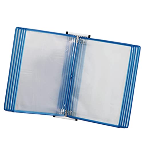 Tischanzeigetafelsystem, Wandmontierter Aktenhalter for A4-Ordner, Desktop-/Wandreferenzsystem mit 10 Feldern, Poster-Flipbook-Anzeige(Blue) von IGGLL