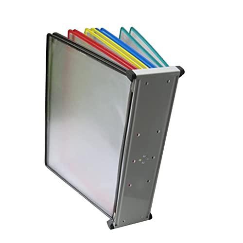 Tischanzeigetafelsystem, Wandmontierter Aktenhalter for A4-Ordner, Desktop-/Wandreferenzsystem mit 10 Feldern, Poster-Flipbook-Anzeige(Multi Coloured) von IGGLL