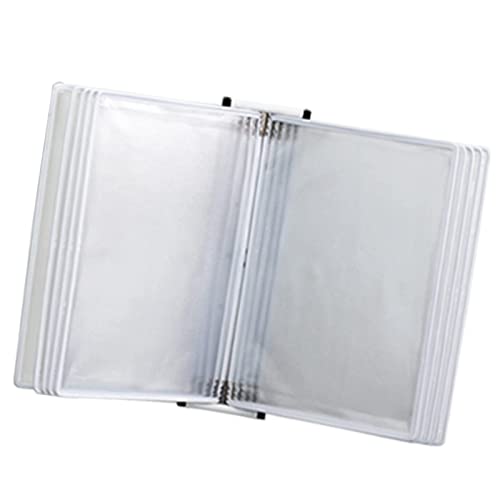 Tischanzeigetafelsystem, Wandmontierter Aktenhalter for A4-Ordner, Desktop-/Wandreferenzsystem mit 10 Feldern, Poster-Flipbook-Anzeige(White) von IGGLL