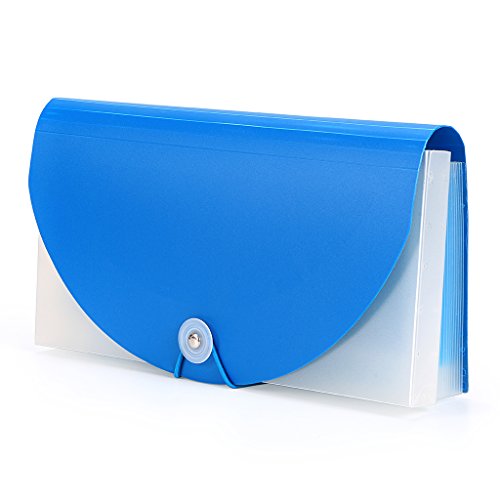 IGNPION Quittungsorganizer, aufklappbarer Organizer mit 13 Fächern für Coupons, Gutscheine oder Papiere – 26 cm (L) x 13,5 cm (B), Farbe: blau. von IGNPION