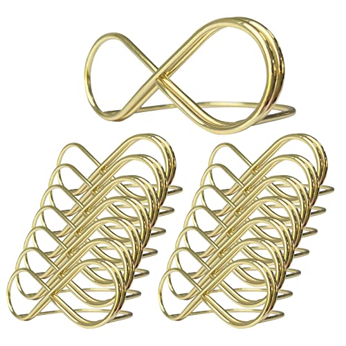 15 Stück Metall Hochzeit Tischkartenhalter, Party Sitzetiketten Tischkartenclips Kartenhalter, Nachrichtenclip Tischnummer Halter Ständer, Namenseinstellung für Hochzeit Party Geburtstag Büro (Gold) von IGRARK