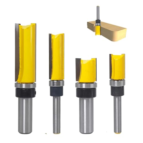 IGRARK 4 teilig Bündigfräser mit 8mm Schaft, Kopierfräser Bündigfräser Kugellager, Nutfräser 8mm Schaft, Ent Bündigfräser, Fräskopf für Holz Fräser Router Bit Oberfräser IGRARK 4 teilig Bündigfräser mit 8mm Schaft, Kopierfräser Bündigfräser Kugellager, Nutfräser 8mm Schaft, Ent Bündigfräser, Fräskopf für Holz Fräser Router Bit Oberfräser von IGRARK