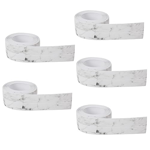 Dichtungsband Selbstklebend, Wasserdicht Dichtband, Fugendichtungsband, Dichtungsstreifen, PVC Wasserdichtes Klebeband für Wandecke, Küche, Badezimmer, Toilette, 38 mm x 3,2 m (5 Rollen, Marmor) von IGTOPS