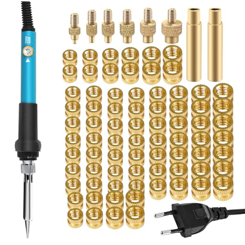 Gewindeeinsätze Lötspitzen Set, Lötkolben mit 130PCS Gewindeeinsätze M2/M3/M4/M5/M6/M8, 6PCS Lötspitzen für Gewindeeinsatz, 2PCS Lötspitzen-Adapter Gewindeeinsätze Lötspitzen Set, Lötkolben mit 130PCS Gewindeeinsätze M2/M3/M4/M5/M6/M8, 6PCS Lötspitzen für Gewindeeinsatz, 2PCS Lötspitzen-Adapter von IGTOPS