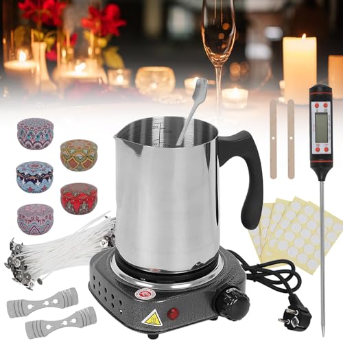 IGTOPS DIY-Kerzenherstellungs-Kits, Kerzenherstellungswerkzeuge, Wachsschmelzer Elektronische Heizplatte, Handgemachte Kerzen,Kerzengläser, 100 *Dochte, Schmelztöpfe, Digitales Thermometer IGTOPS DIY-Kerzenherstellungs-Kits, Kerzenherstellungswerkzeuge, Wachsschmelzer Elektronische Heizplatte, Handgemachte Kerzen,Kerzengläser, 100 *Dochte, Schmelztöpfe, Digitales Thermometer von IGTOPS