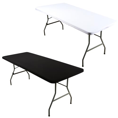Rechteckig Elastische Tischdecke, Waschbare Stretch Spandex Tischschutz,Abwischbare Tischdecke,Rechteckige Taillierte Stretch,Gartentischdecke für Outdoor,Küche und Esszimmer (Weiß, 58x120cm) von IGTOPS