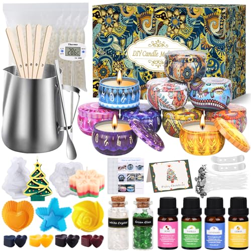 IGUGI Kerzen Selber Machen Set,DIY Duftkerze Geschenke Kerzenherstellung Kit,10 Kerzendosen,DIY Kerzenherstellung Zubehör,Kerzenherstellung Set für Kerzenanfänger von IGUGI