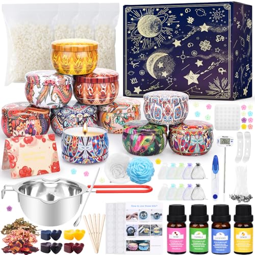 IGUGI Kerzen Selber Machen Set,DIY Duftkerze Geschenke Kerzenherstellung Kit,10 Kerzendosen,Kerzenherstellung Set für Kerzenanfänger DIY Kerzenherstellung Zubehör Set von IGUGI