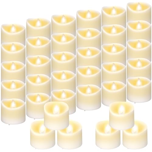 IGUGI Led teelichter mit Timer,LED Kerzen Set,Flameless Candles,Pack of 36 LED Tea Lights,Teelichtermit Timer für Dekoration Hochzeit Festival Parteien Hauptdekorationen(6 Stunden) Deko von IGUGI