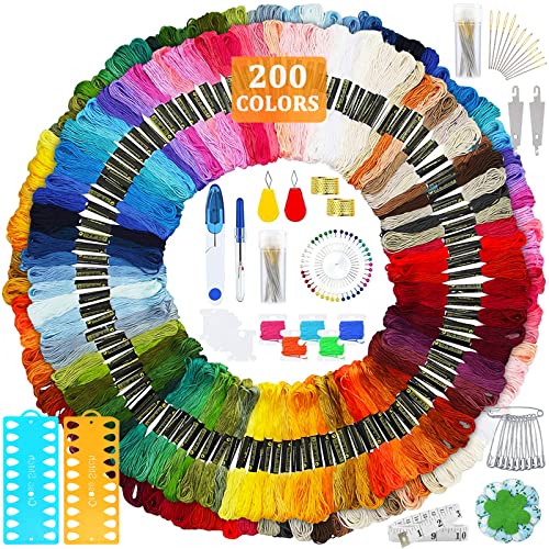 IGUGI Stickgarn,200 Farben Kreuzstich Fäden+Werkzeuge insgesamt 284pcs,Embroidery Threads Regenbogenfarbe,Wird für Kreuzstichfaden,Armbandfaden,Basteltwist,Kunsthandwerksdrehfaden IGUGI Stickgarn,200 Farben Kreuzstich Fäden+Werkzeuge insgesamt 284pcs,Embroidery Threads Regenbogenfarbe,Wird für Kreuzstichfaden,Armbandfaden,Basteltwist,Kunsthandwerksdrehfaden von IGUGI