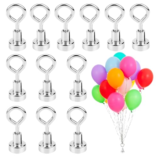 IGXX 12 Stück Ballongewichte, Ballonständer, Heliumballongewicht, Magnetballongewicht, Wiederverwendbare Ballongewichte für Partys, Hochzeiten, Geburtstage, Weihnachten, Halloween (Silber) von IGXX