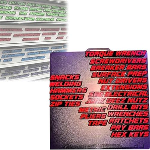 Toolbox Drawer Tags 3D Magnetic Tool Box Organizer Labels Mini Reusable Toolbox Drawers Organization Labels Badge Stickers Easy to Read Printing Fits All Steel Tool Box Drawers (red) von IGYUZJG