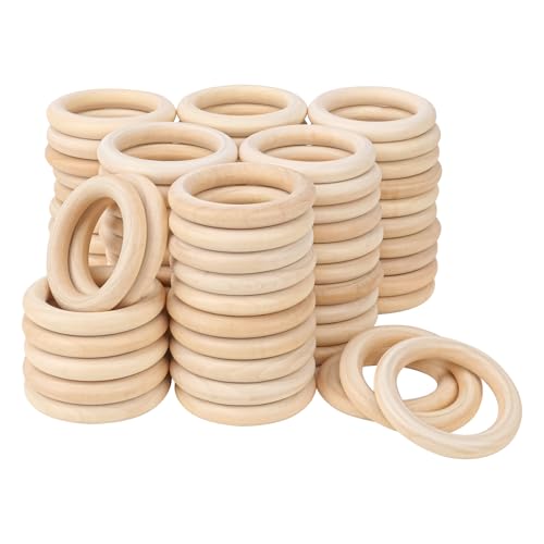 IHDYPPEW 70 Stück 7,9 cm Holzringe zum Basteln, unlackierte Holzringe, Holzvorhangringe, Makramee-Holzringe für DIY-Schmuck, Windspiele, Pflanzenaufhängung IHDYPPEW 70 Stück 7,9 cm Holzringe zum Basteln, unlackierte Holzringe, Holzvorhangringe, Makramee-Holzringe für DIY-Schmuck, Windspiele, Pflanzenaufhängung von IHDYPPEW