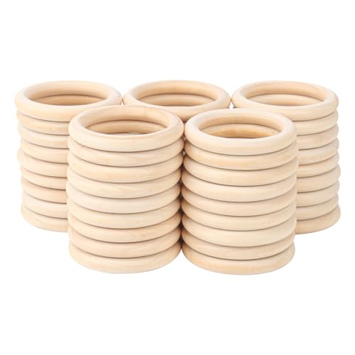 IHDYPPEW Holzringe zum Basteln, Vorhangringe, Makramee-Holzringe für DIY-Schmuck, Windspiele, Pflanzenaufhängung, 8,9 cm, 45 Stück IHDYPPEW Holzringe zum Basteln, Vorhangringe, Makramee-Holzringe für DIY-Schmuck, Windspiele, Pflanzenaufhängung, 8,9 cm, 45 Stück von IHDYPPEW