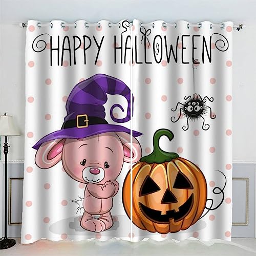 IHIPPO Verdunkelungsvorhänge für Kinder, Kaninchen, modern, für Schlafzimmer, niedliche Tiere, Kinderzimmer, 2 Vorhänge, akustische Vorhänge, 70 x 160 cm (B x H) von IHIPPO