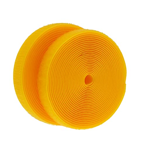IHKFILAN Klettband 20 mm breit zum Nähen klettband beidseitig (Haken、Schlaufe) Nylon Gewebe-Klebeband 4.57 M Rolle Gelb von IHKFILAN