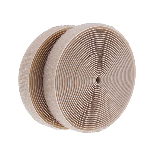 IHKFILAN Klettband 20 mm breit zum Nähen klettband beidseitig (Haken、Schlaufe) Nylon Gewebe-Klebeband mit Non-Kleber für DIY 4.57 M Rolle Khaki von IHKFILAN