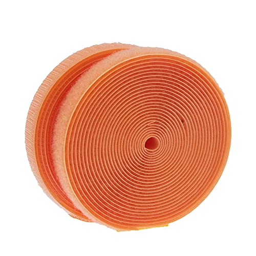 IHKFILAN Klettband 20mm breit zum Nähen klettband beidseitig (Haken + Schlaufe) Nylon Gewebe-Klebeband mit Non-Kleber für DIY 4.57M Rolle Orange von IHKFILAN
