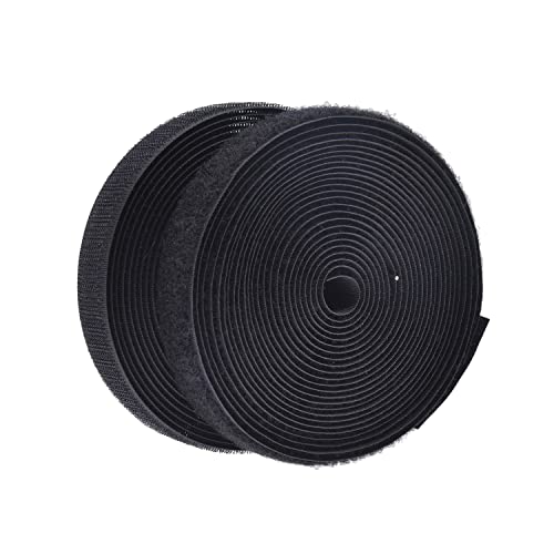 IHKFILAN Klettband 20mm breit zum Nähen klettband beidseitig (Haken + Schlaufe) Nylon Gewebe-Klebeband mit Non-Kleber für DIY 4.57M Rolle Schwarz von IHKFILAN