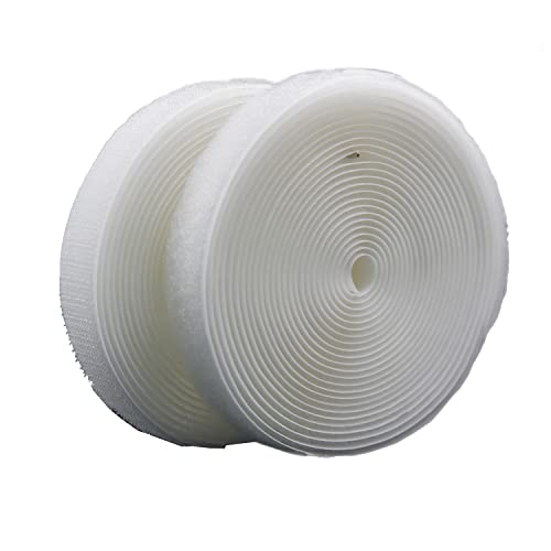 IHKFILAN Klettband 20 mm breit zum Nähen klettband beidseitig (Haken、Schlaufe) Nylon Gewebe-Klebeband mit Non-Kleber für DIY 4.57 M Rolle Weiß von IHKFILAN