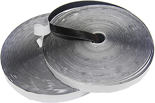 IHKFILAN Klettband Selbstklebend Extra Stark Klettverschluss | Doppelseitig Klebende Flauschband Hakenband(Schwarz, 20 mm, 10 Meter) von IHKFILAN