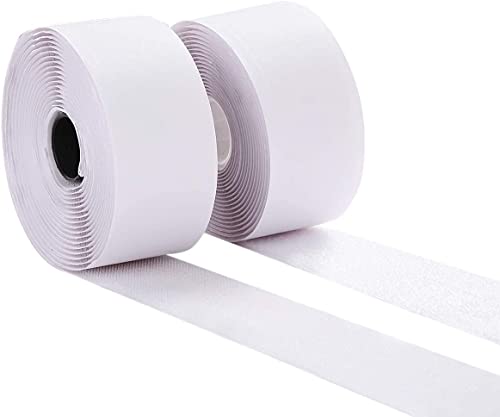 IHKFILAN Klettband Selbstklebend Extra Stark Klettverschluss | Doppelseitig Klebende Flauschband Hakenband(weiß, 50 mm, 5 Meter) von IHKFILAN